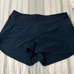 Lululemon Dark Blue Speed Up Shorts high rise Size 8